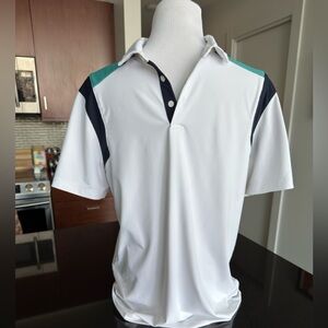 Prince White/Navy/Green Performance Tennis Polo Medium | Bundle & Save